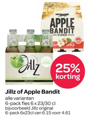 Spar Jillz of Apple Bandit 6x23/30cl aanbieding