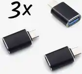 Bol.com 3 set - USB C naar USB A converter - Universele USB Hub - OTG verloop aanbieding