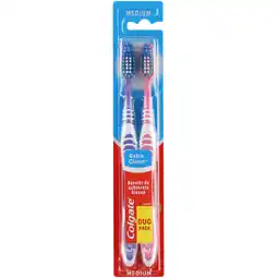 Dirk Colgate Tandenborstel extra clean 2 stuks aanbieding