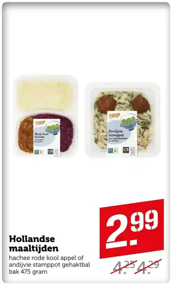 Coop Hollandse maaltijden aanbieding