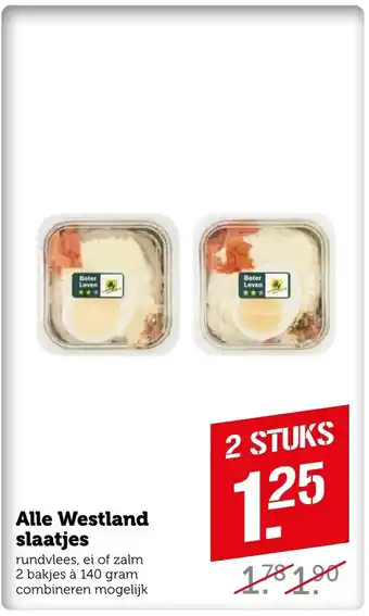 Coop Alle Westland slaatjes aanbieding