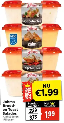 Vomar Voordeelmarkt Johma Brood en Toast Salades aanbieding