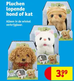 Kruidvat Pluchen lopende hond of kat aanbieding