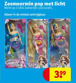 Kruidvat Zeemeermin pop met licht aanbieding