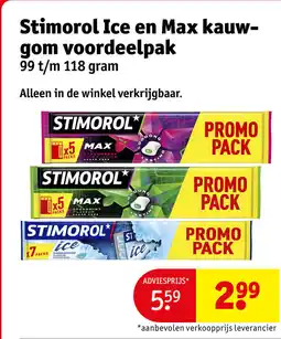 Kruidvat Stimorol Ice en Max kauwgom voordeelpak aanbieding