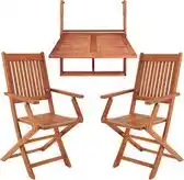 Bol.com Casaria Balkonset 3-delig - FSC -gecertificeerd Acaciahout – Bruin aanbieding