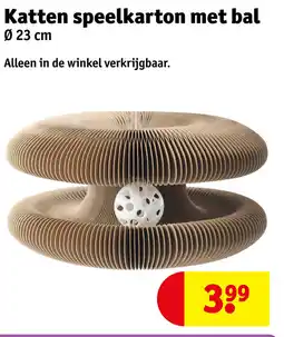 Kruidvat Katten speelkarton met bal aanbieding