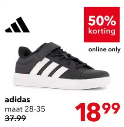 Scapino Adidas Grand Court 3.0 kinder sneakers zwart wit aanbieding