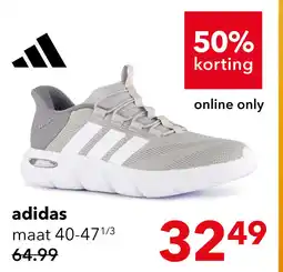 Scapino Adidas Rapidfit Wide Fit heren sneakers grijs aanbieding