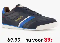Scapino Pantofola d'Oro leren heren sneakers blauw aanbieding