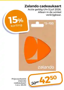 Trekpleister Zalando cadeaukaart aanbieding
