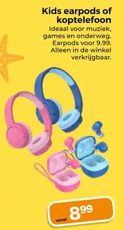 Trekpleister Kids earpods of koptelefoon aanbieding