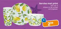 Trekpleister Servies met print aanbieding