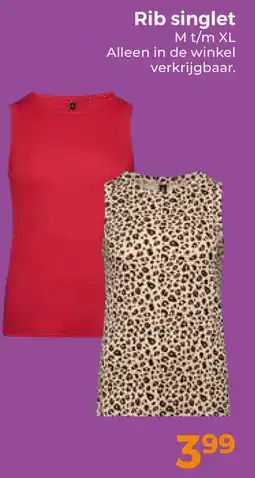 Trekpleister Rib singlet aanbieding