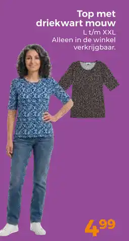Trekpleister Top met driekwart mouw aanbieding
