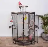Bol.com Keddoc Papegaaienkooi Ohio - Vogelverblijven - 91x64x168 cm Donkergrijs aanbieding