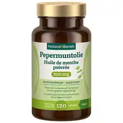 Holland & Barrett 1+1 gratis | Holland & Barrett Pepermuntolie 200mg - 120 softgels aanbieding