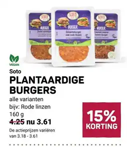 Ekoplaza Soto plantaardige burgers aanbieding