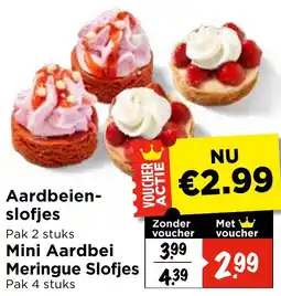 Vomar Voordeelmarkt Aardbeien slofjes , Mini Aardbei Meringue Slofjes aanbieding