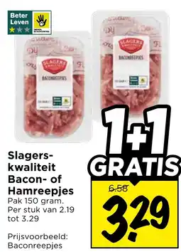 Vomar Voordeelmarkt Slagerskwaliteit Bacon of Hamreepjes aanbieding