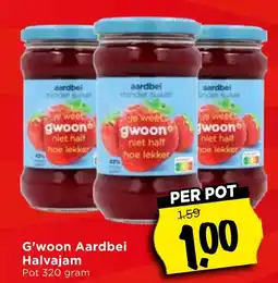Vomar Voordeelmarkt G'woon Aardbei Halvajam aanbieding