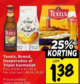 Vomar Voordeelmarkt Texels, Brand, Desperados of Tripel Karmeliet aanbieding