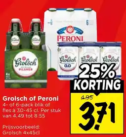 Vomar Voordeelmarkt Grolsch of Peroni aanbieding