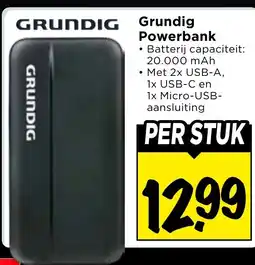 Vomar Voordeelmarkt Grundig Powerbank aanbieding