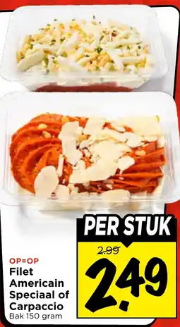 Vomar Voordeelmarkt Filet Americain Speciaal of Carpaccio aanbieding