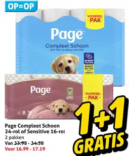 Hoogvliet Page Compleet Schoon 24-rol of Sensitive 16-rol aanbieding