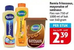 Hoogvliet Remia fritessaus, mayonaise of satésaus aanbieding
