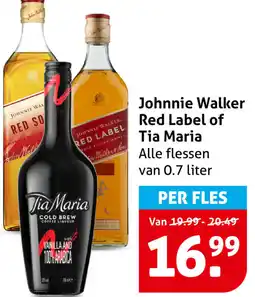 Hoogvliet Johnnie Walker Red Label of Tia Maria aanbieding
