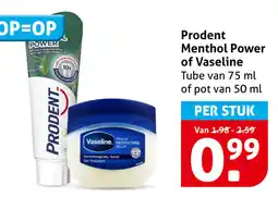 Hoogvliet Prodent Menthol Power of Vaseline aanbieding