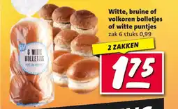 Nettorama Witte, bruine of volkoren bolletjes of witte puntjes aanbieding