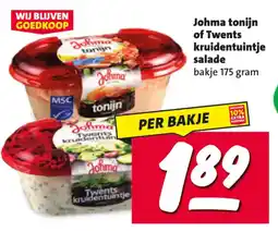Nettorama Johma tonijn of twents kruidentuintje salade aanbieding