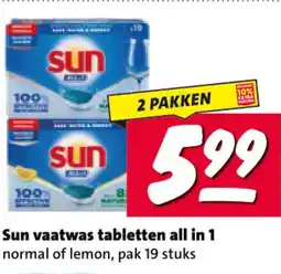 Nettorama Sun vaatwas tabletten all in 1 aanbieding