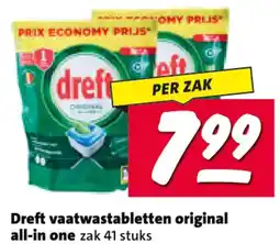 Nettorama Dreft vaatwastabletten original all in one aanbieding