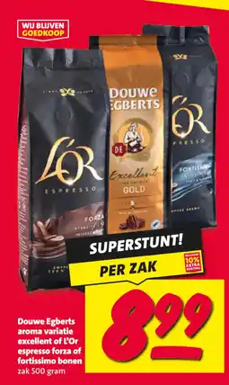 Nettorama Douwe egberts aroma variatie excellent of l'or espresso forza of fortissimo bonen aanbieding
