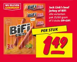 Nettorama Jack link's beef jerkey of bifi aanbieding