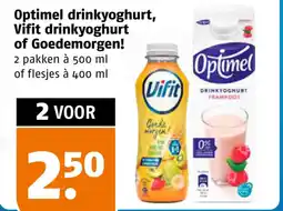 Poiesz Optimel drinkyoghurt, vifit drinkyoghurt of goedemorgen! aanbieding