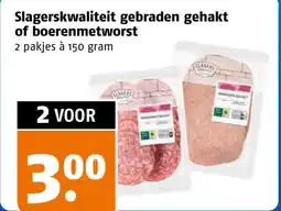 Poiesz Slagerskwaliteit gebraden gehakt of boerenmetworst aanbieding
