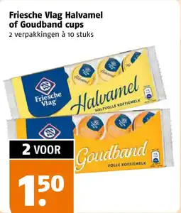 Poiesz Friesche Vlag Halvamel of Goudband cups aanbieding