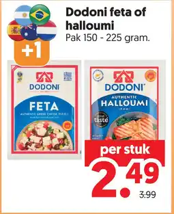 Dekamarkt Dodoni feta of halloumi aanbieding