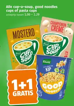 Poiesz Alle cup a soup, good noodles cups of pasta cups aanbieding