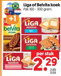 Dekamarkt Liga of Belvita koek aanbieding