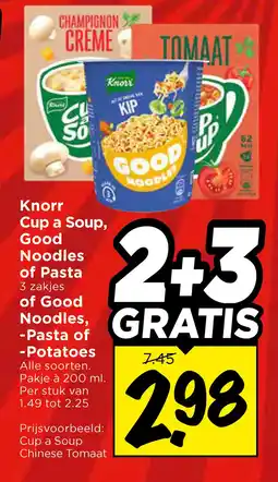 Vomar Voordeelmarkt Knorr Cup a Soup, Good Noodles of Pasta zakjes of Good Noodles, -Pasta of -Potatoes aanbieding