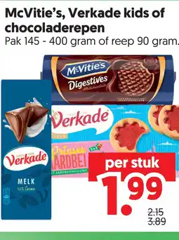 Dekamarkt McVitie's, Verkade kids of chocoladerepen aanbieding