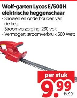 Dekamarkt Wolf-garten Lycos E/500H elektrische heggenschaar - aanbieding