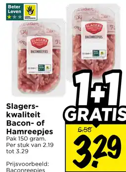 Vomar Voordeelmarkt Slagers- kwaliteit Bacon- of Hamreepjes aanbieding