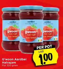 Vomar Voordeelmarkt G'woon Aardbei Halvajam aanbieding